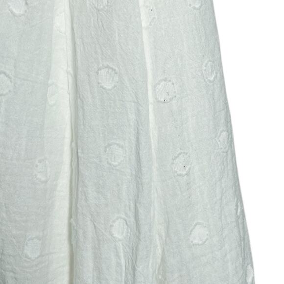 Innika Choo White Embroidered Floral Puff Sleeve Full Button Madonna Mini Dress - Picture 7 of 16